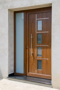 Puerta de entrada PVC imitación madera