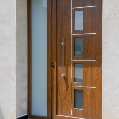 Puerta de entrada PVC imitación madera